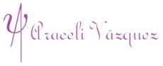 Logo de Araceli Vázquez Psicóloga en color morado, con símbolo de psicología y texto en tipografía manuscrita
